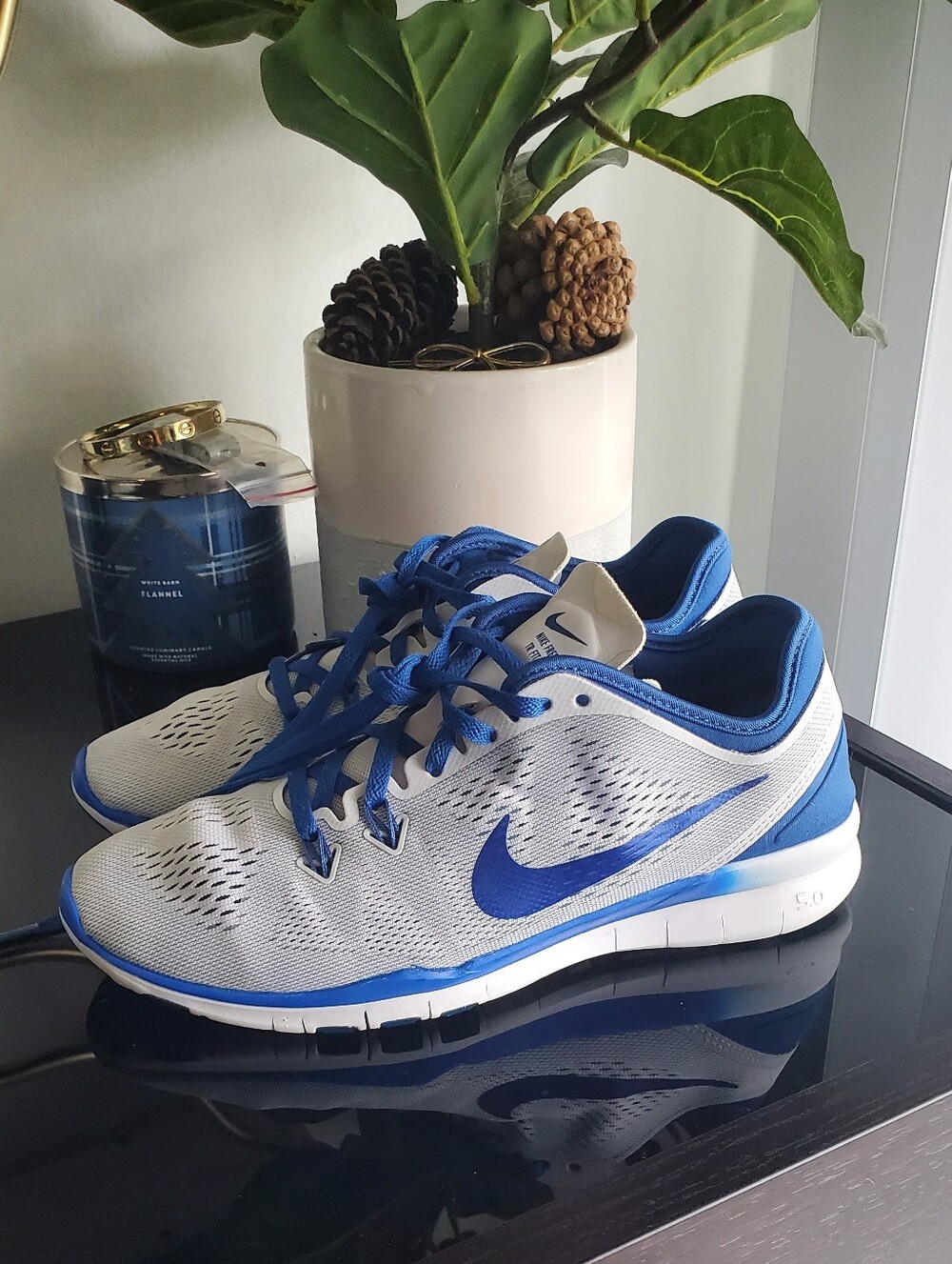 💕 Nike 💕 Women's White And Blue Trainers Size 7.5